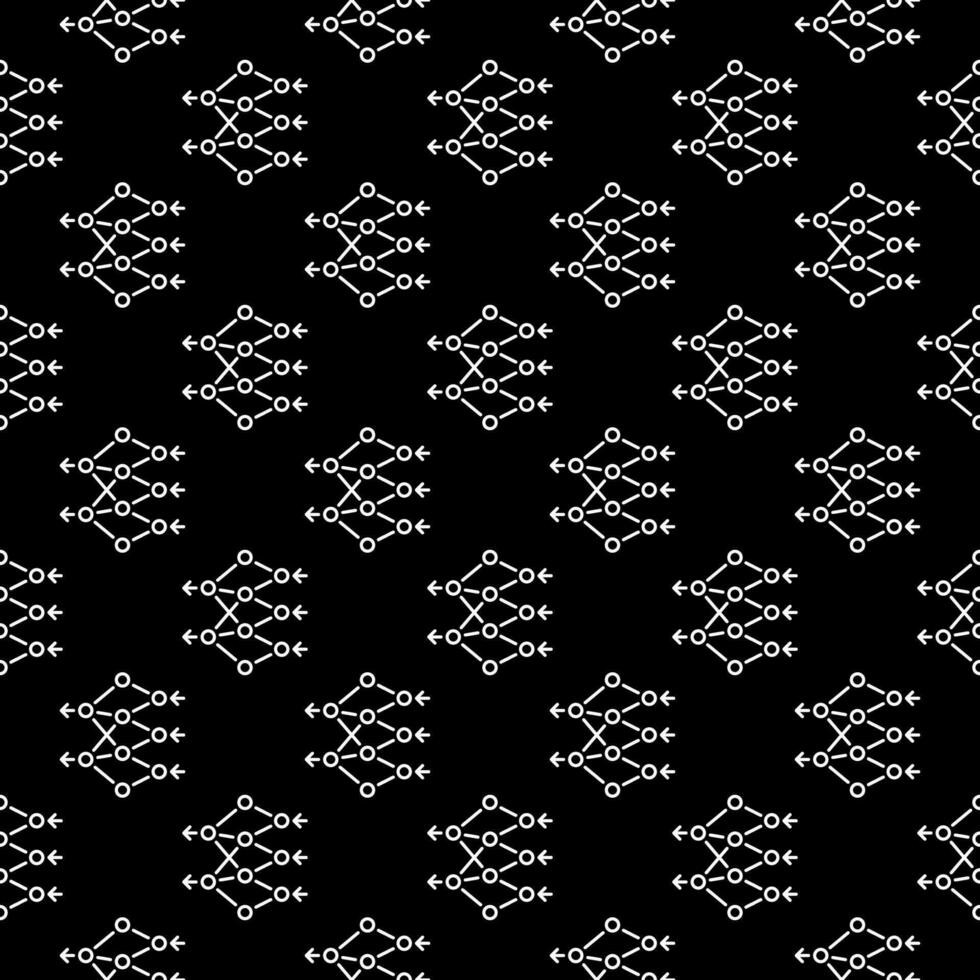 Artificial Neural Network vector dark line seamless pattern