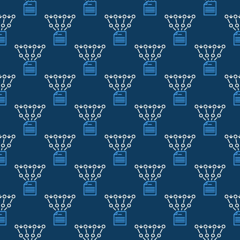 File Documents Neural Network vector outline blue seamless pattern