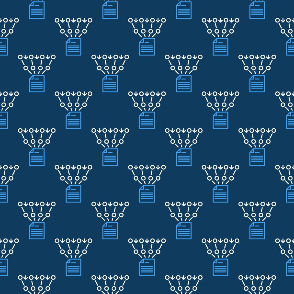 File Documents Neural Network vector outline blue seamless pattern