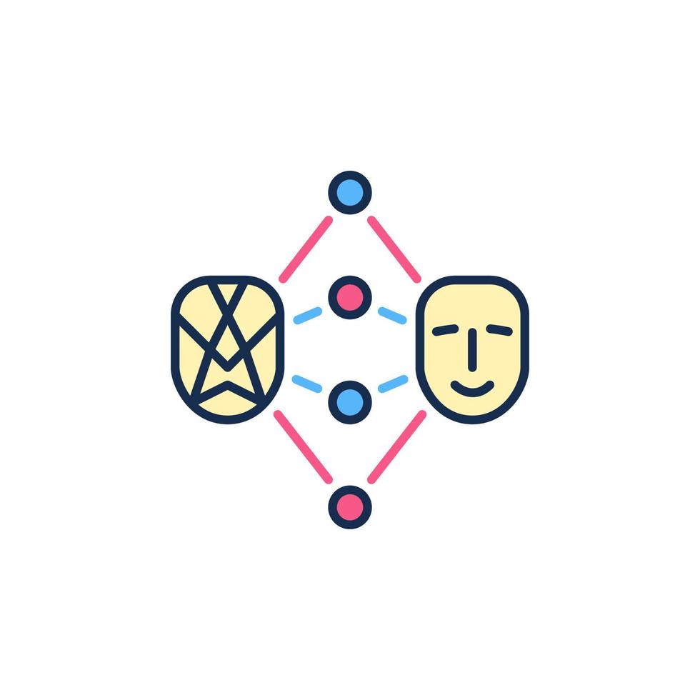 Face Generation with Neural Network vector concept colored icon