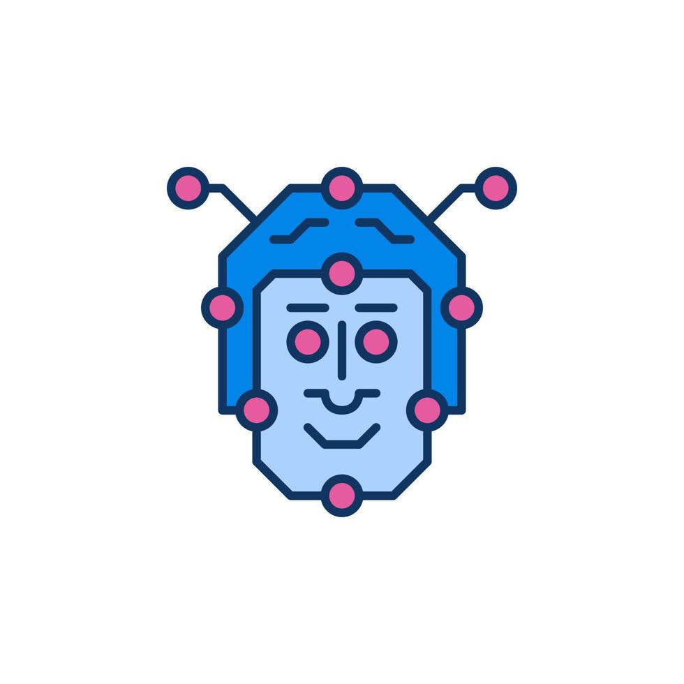 AI Face vector Robot Head concept colored modern icon