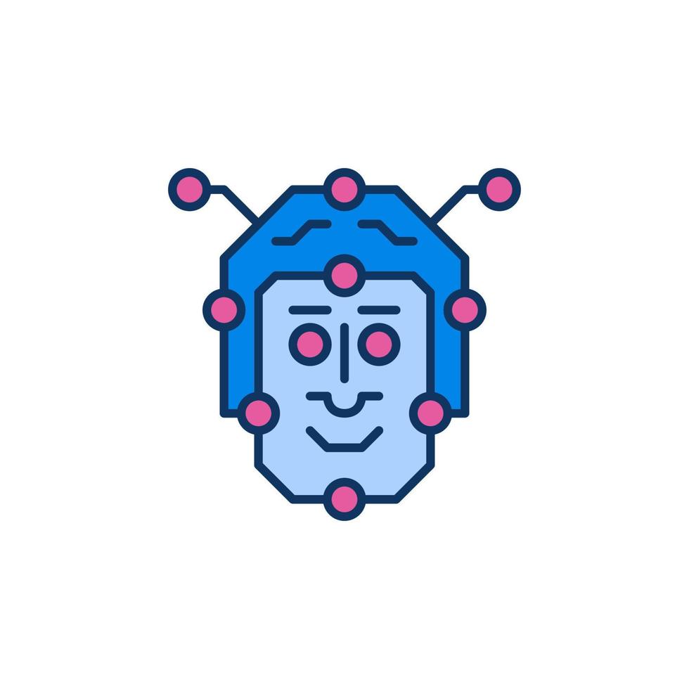 AI Face vector Robot Head concept colored modern icon