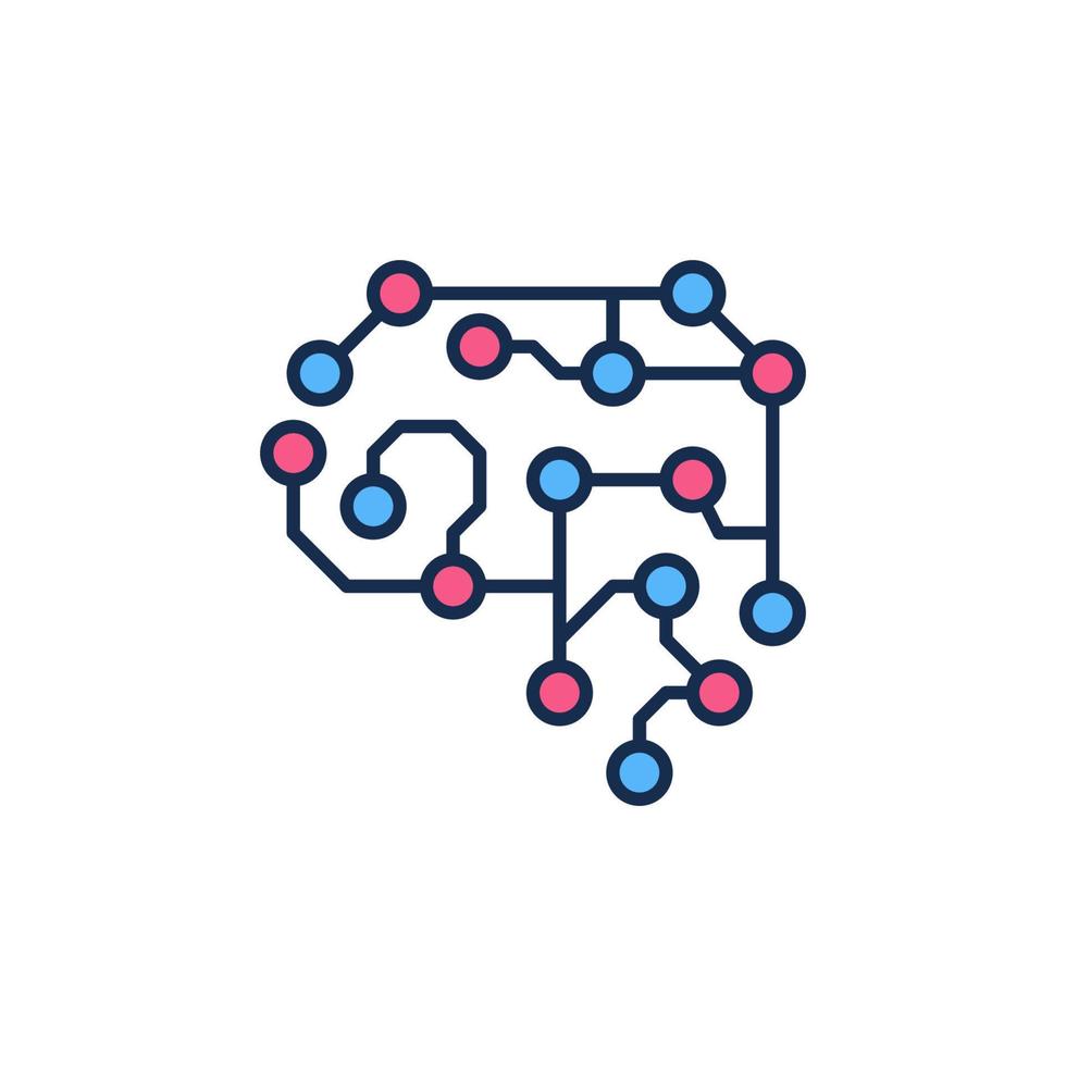 AI Brain vector Neural Network concept colored icon