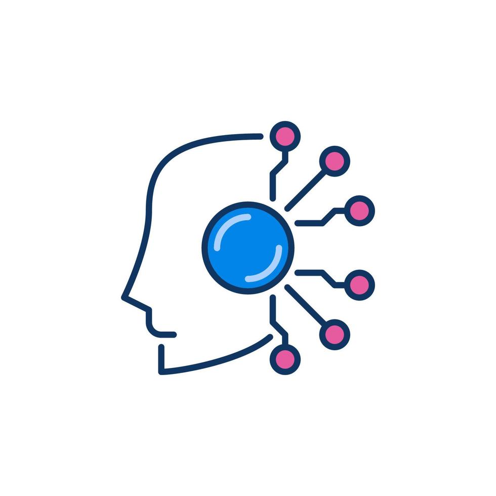 AI Head vector Robot concept colored icon or sign