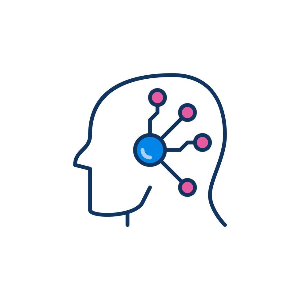 AI Technology in Head vector concept colored modern icon or sign