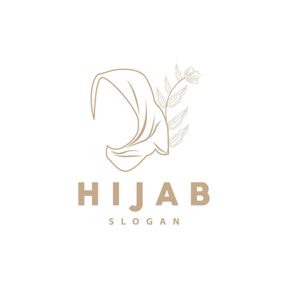 logotipo de hijab, marca de vectores de productos de moda, diseño de boutique de hijab de mujeres musulmanas