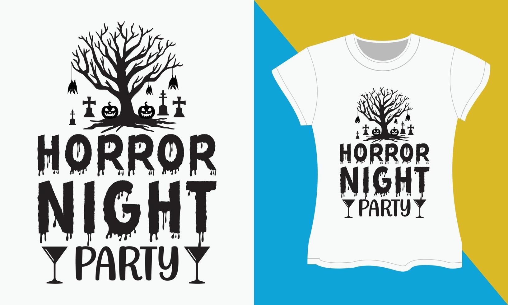 Halloween SVG cut files design, Horror night party vector