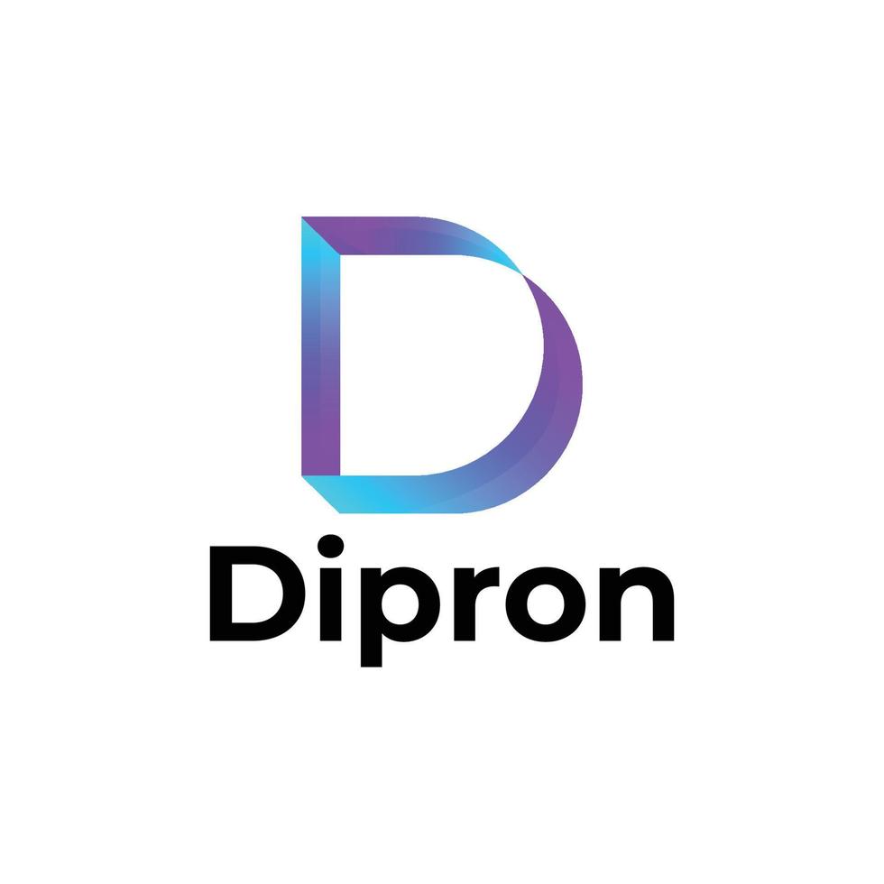 Modern 3d D letter logo design vector