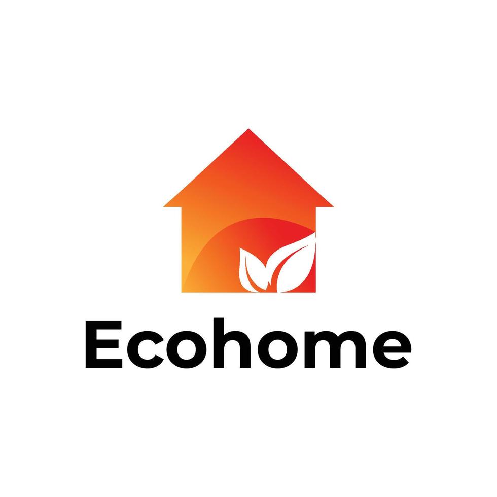 Eco home modern 3d logo design vector