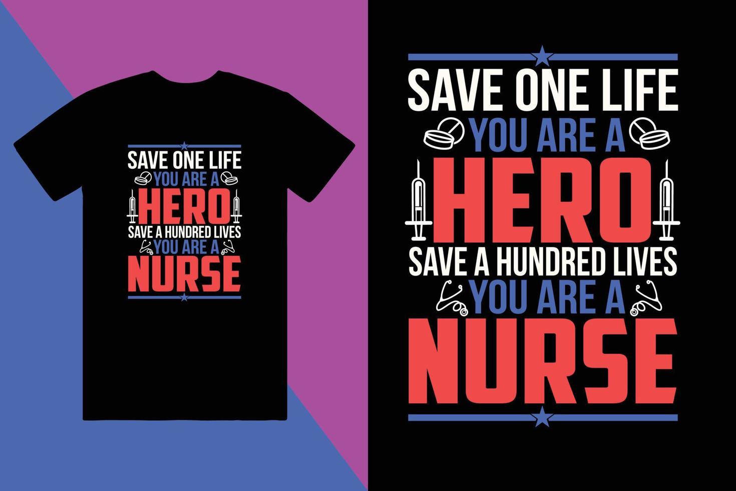 enfermero camiseta diseño, personalizado camiseta diseño vector