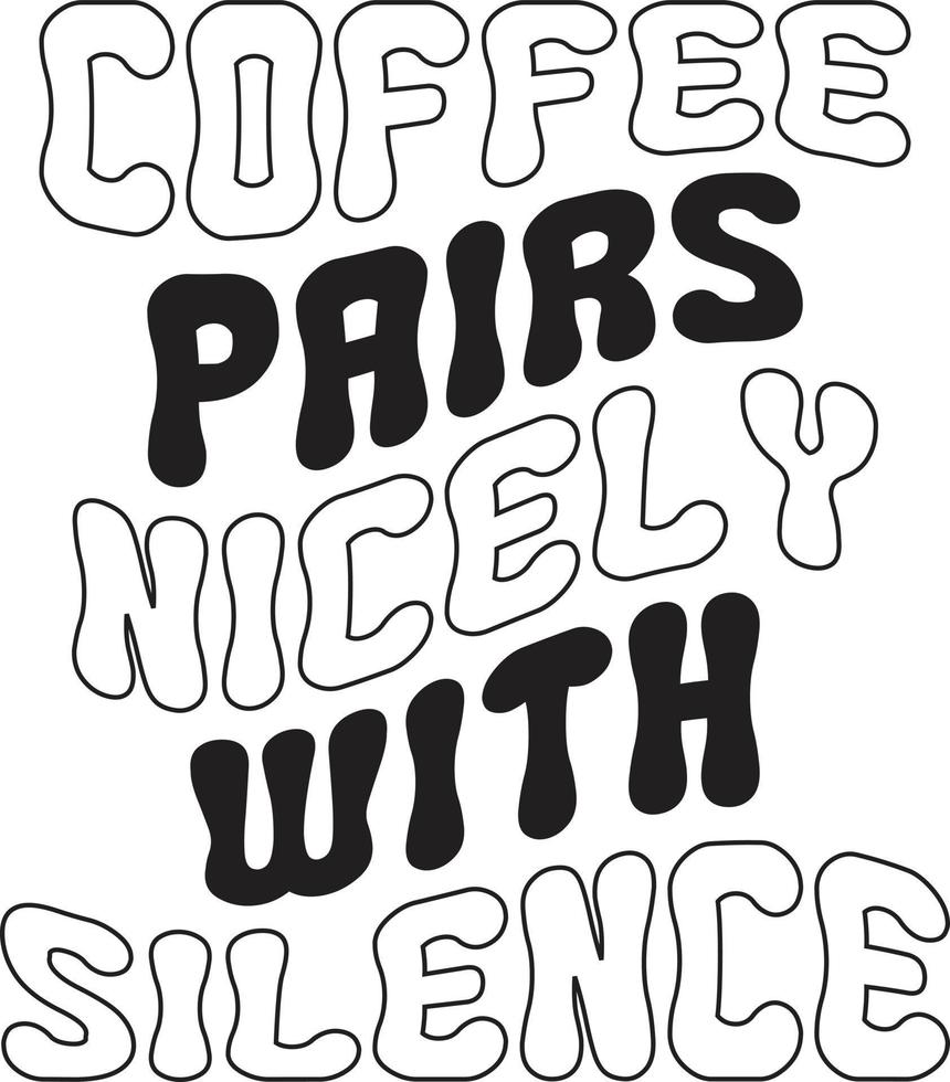 Retro Coffee T-shirt Design, Wavy T-shirt Design vector