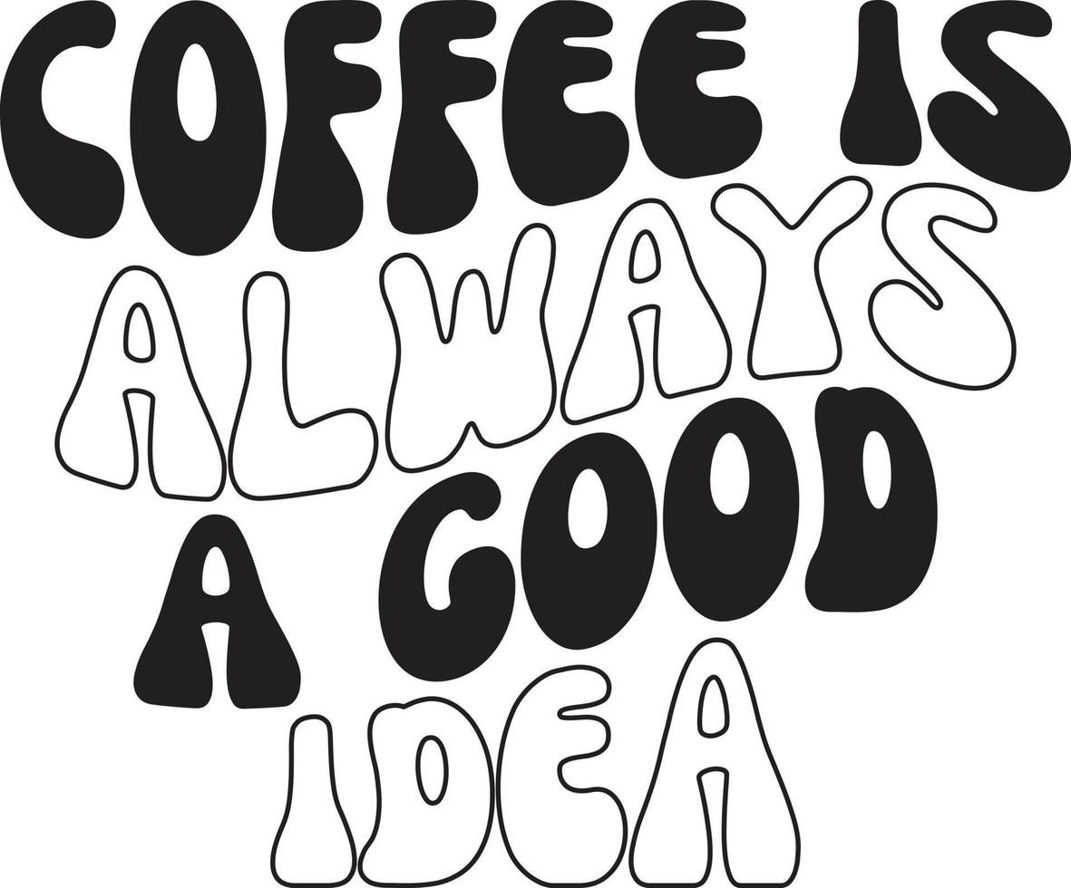 Retro Coffee T-shirt Design, Wavy T-shirt Design vector