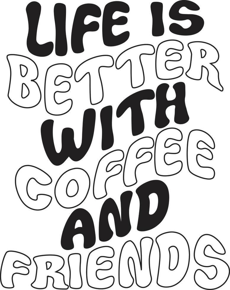 Retro Coffee T-shirt Design, Wavy T-shirt Design vector