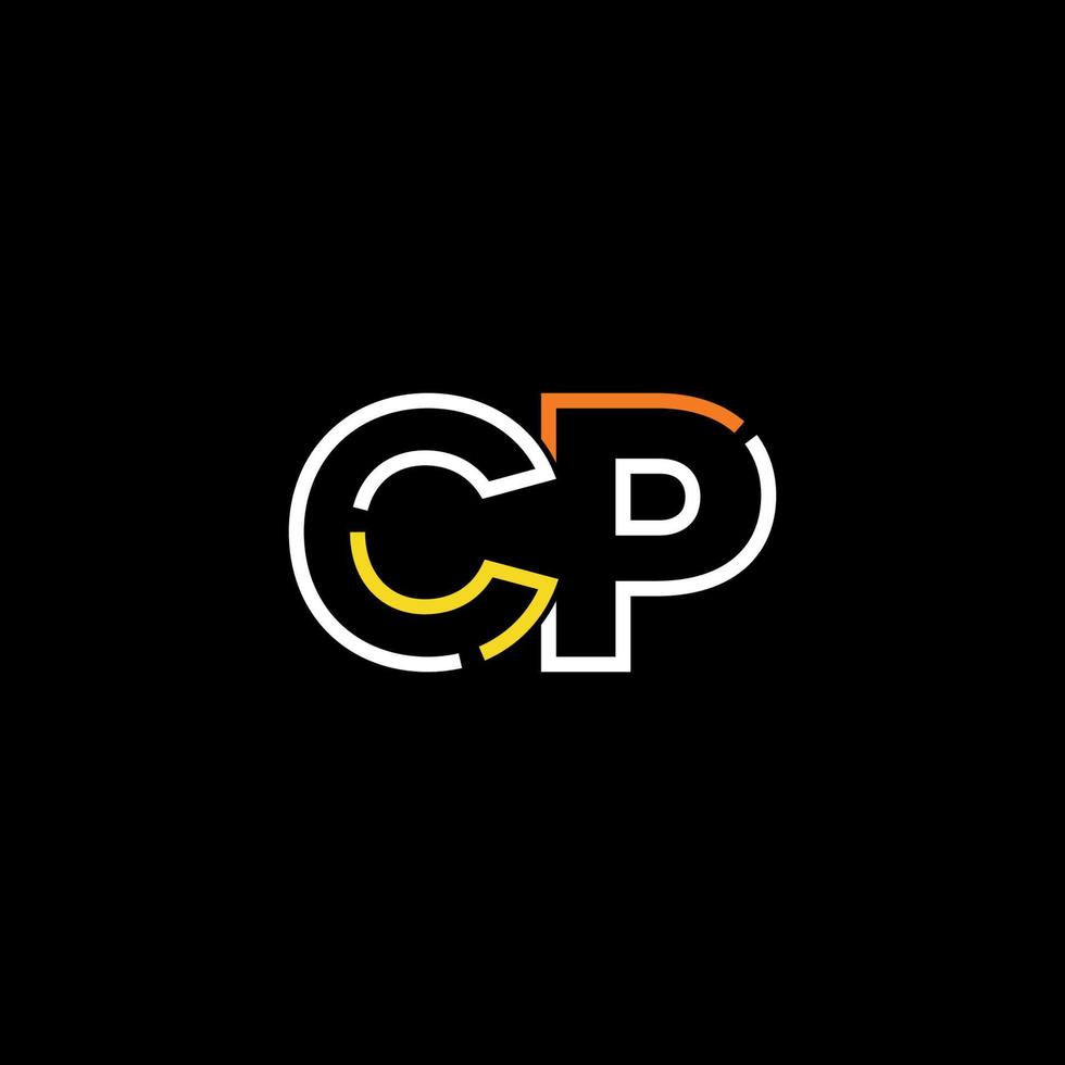 Abstract letter CP logo design with line connection for technology and digital business company. vector
