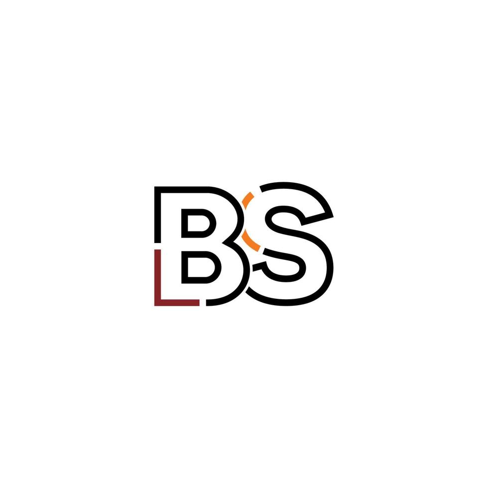 resumen letra bs logo diseño con línea conexión para tecnología y digital negocio compañía. vector