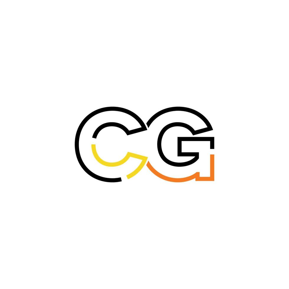 Abstract letter CG logo design with line connection for technology and digital business company. vector