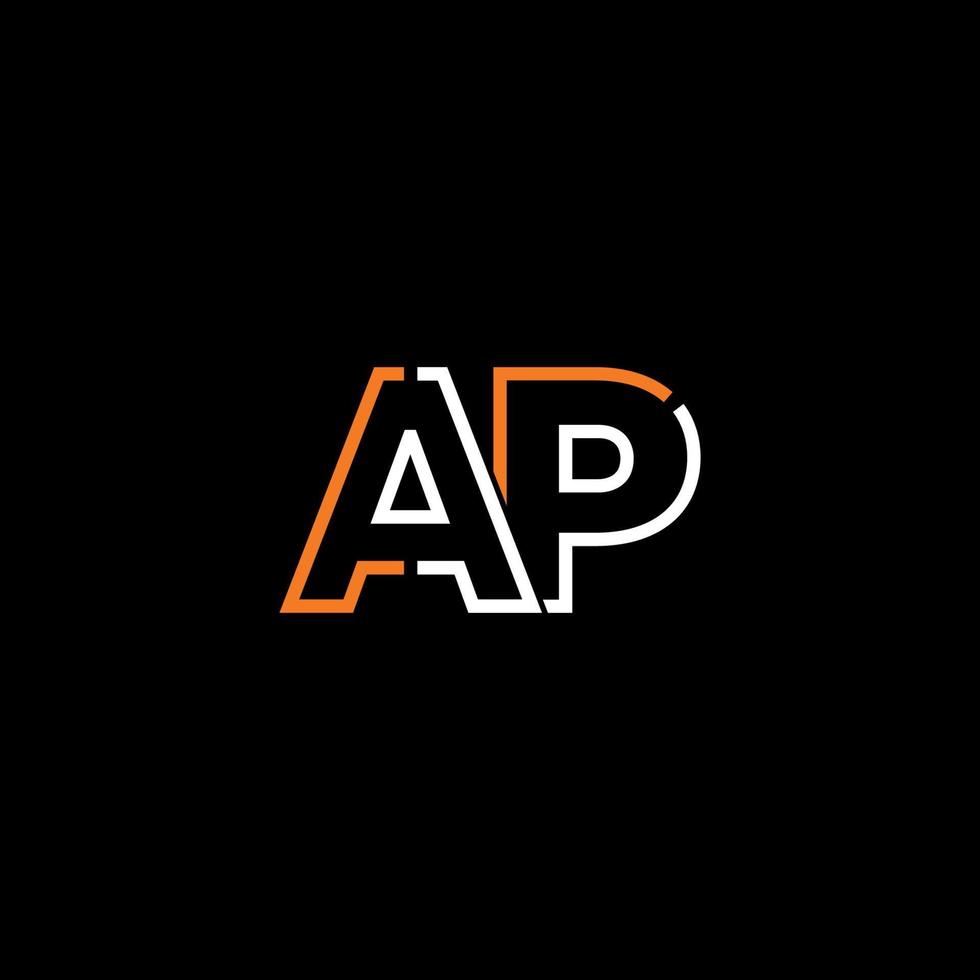 resumen letra ap logo diseño con línea conexión para tecnología y digital negocio compañía. vector