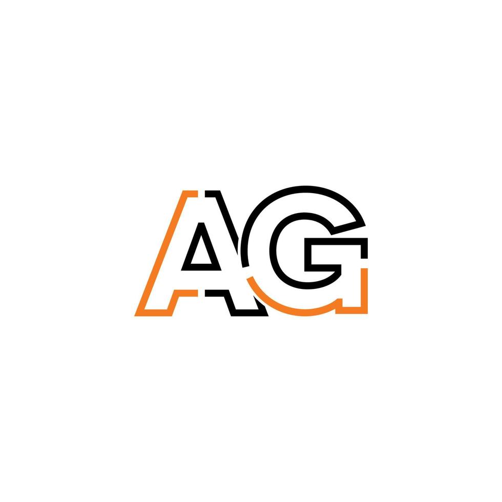Abstract letter AG logo design with line connection for technology and digital business company. vector