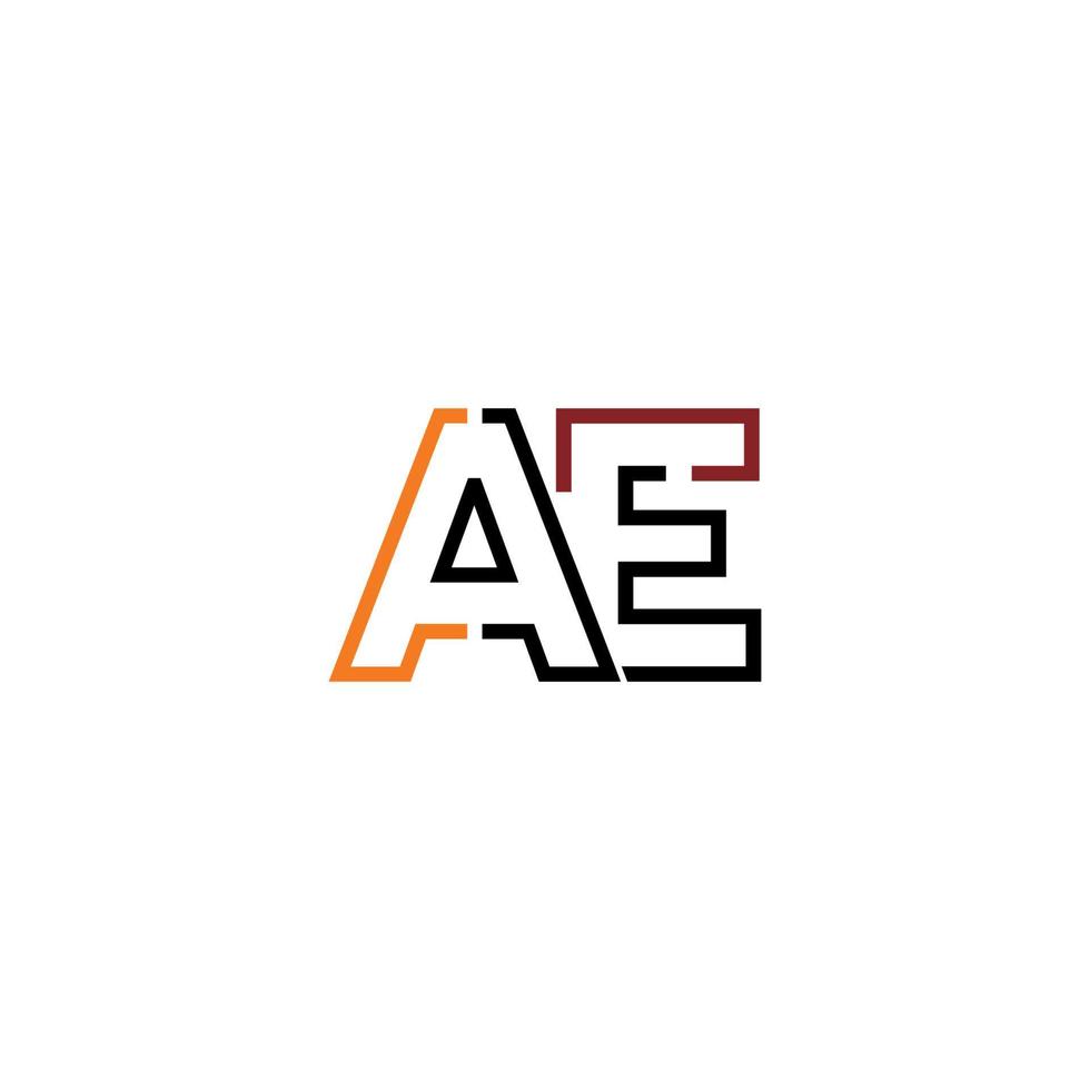 Abstract letter AE logo design with line connection for technology and digital business company. vector