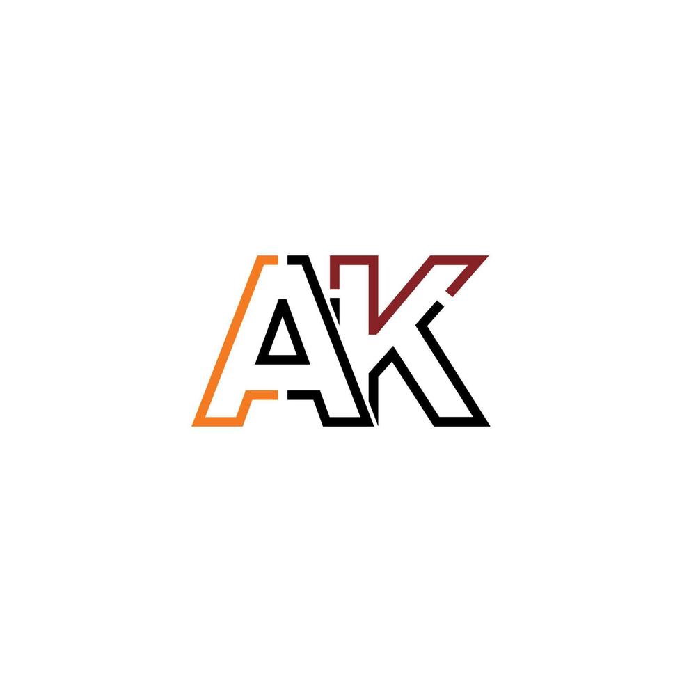 Abstract letter AK logo design with line connection for technology and digital business company. vector