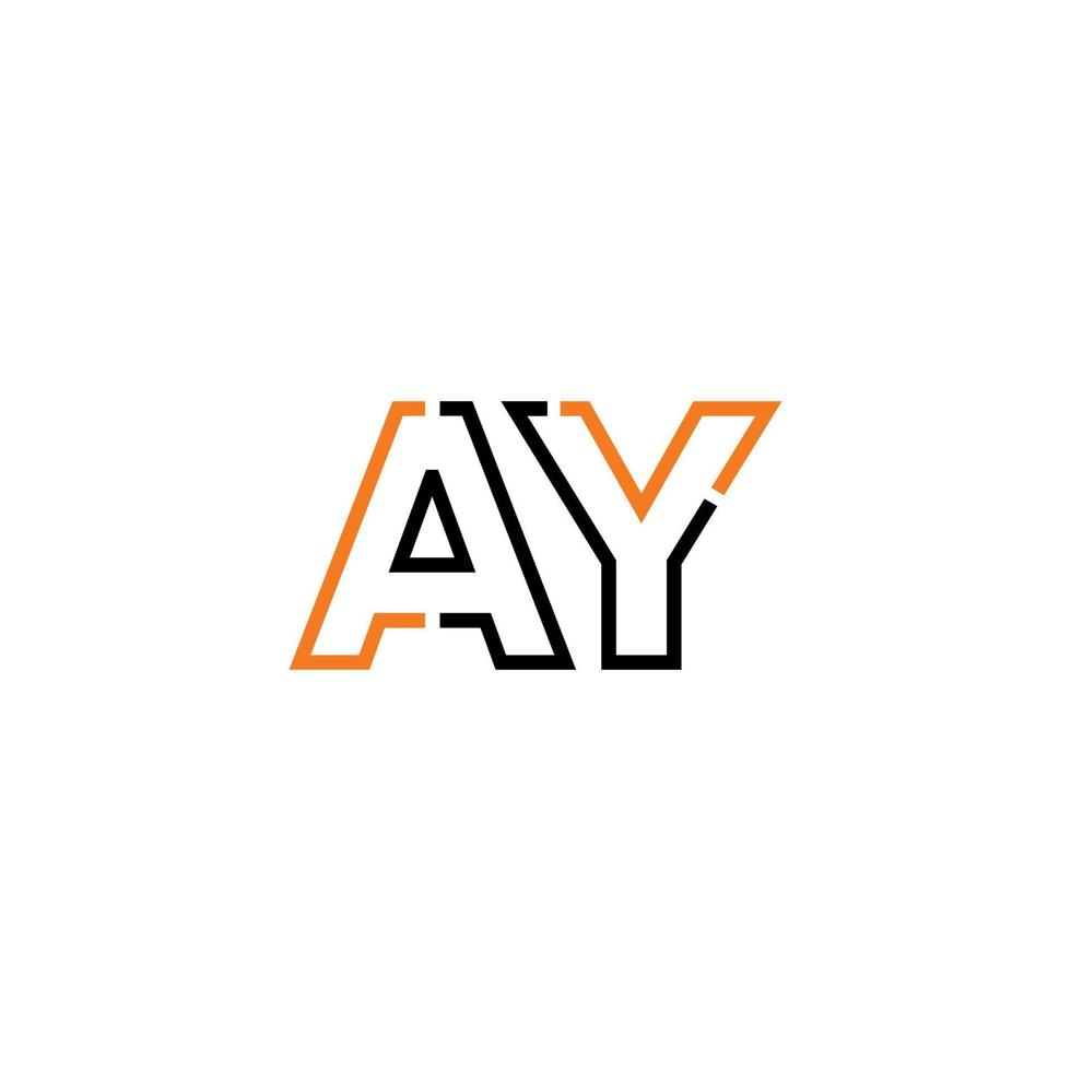 Abstract letter AY logo design with line connection for technology and digital business company. vector