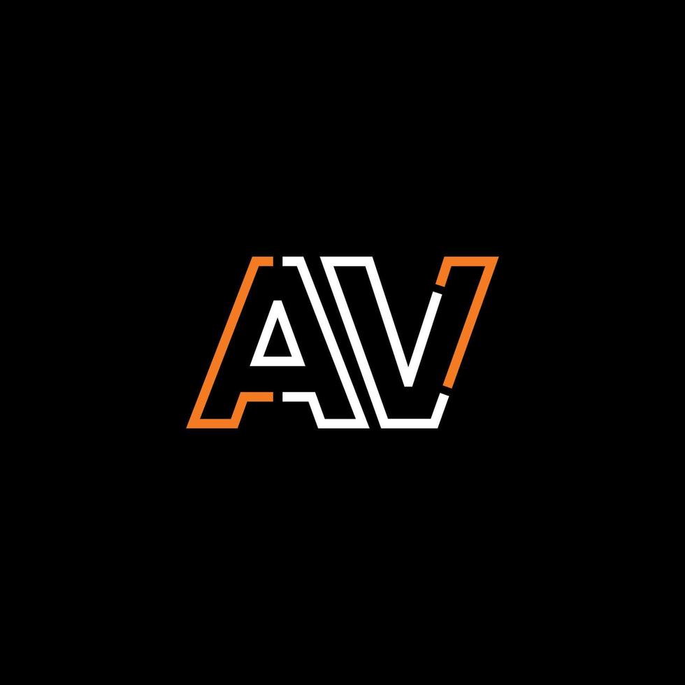 Abstract letter AV logo design with line connection for technology and digital business company. vector