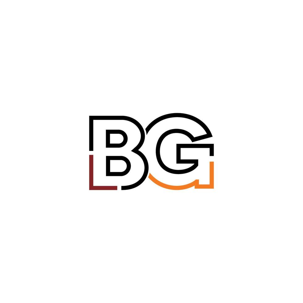 Abstract letter BG logo design with line connection for technology and digital business company. vector