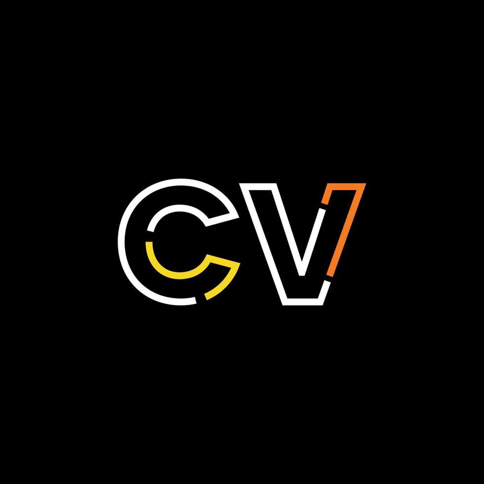 resumen letra CV logo diseño con línea conexión para tecnología y digital negocio compañía. vector