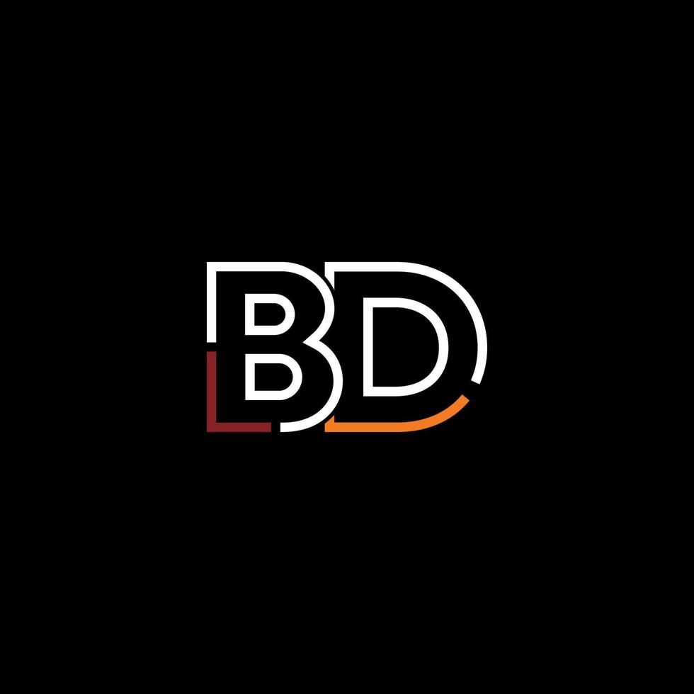 resumen letra bd logo diseño con línea conexión para tecnología y digital negocio compañía. vector