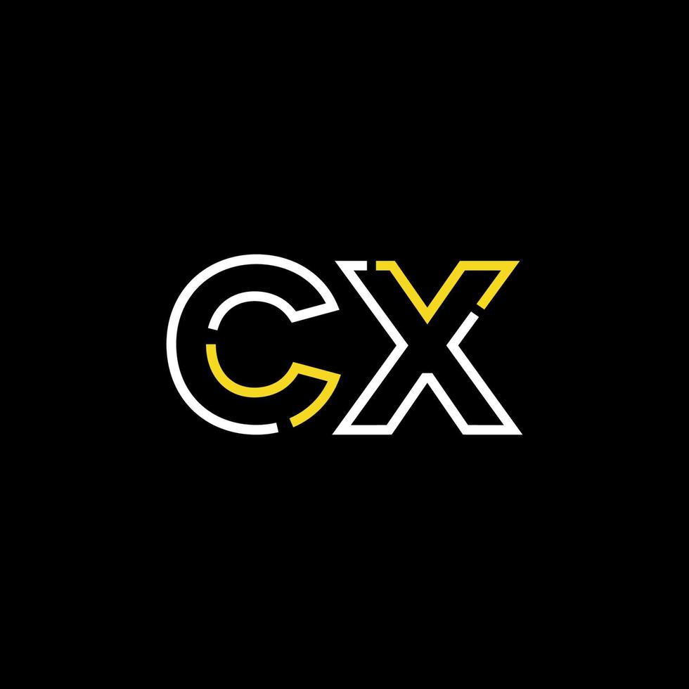 resumen letra cx logo diseño con línea conexión para tecnología y digital negocio compañía. vector