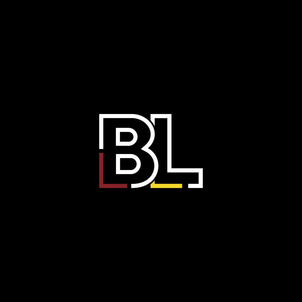 Abstract letter BL logo design with line connection for technology and digital business company. vector