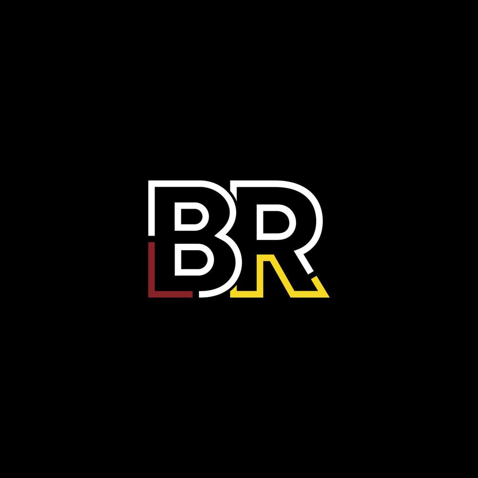 resumen letra br logo diseño con línea conexión para tecnología y digital negocio compañía. vector