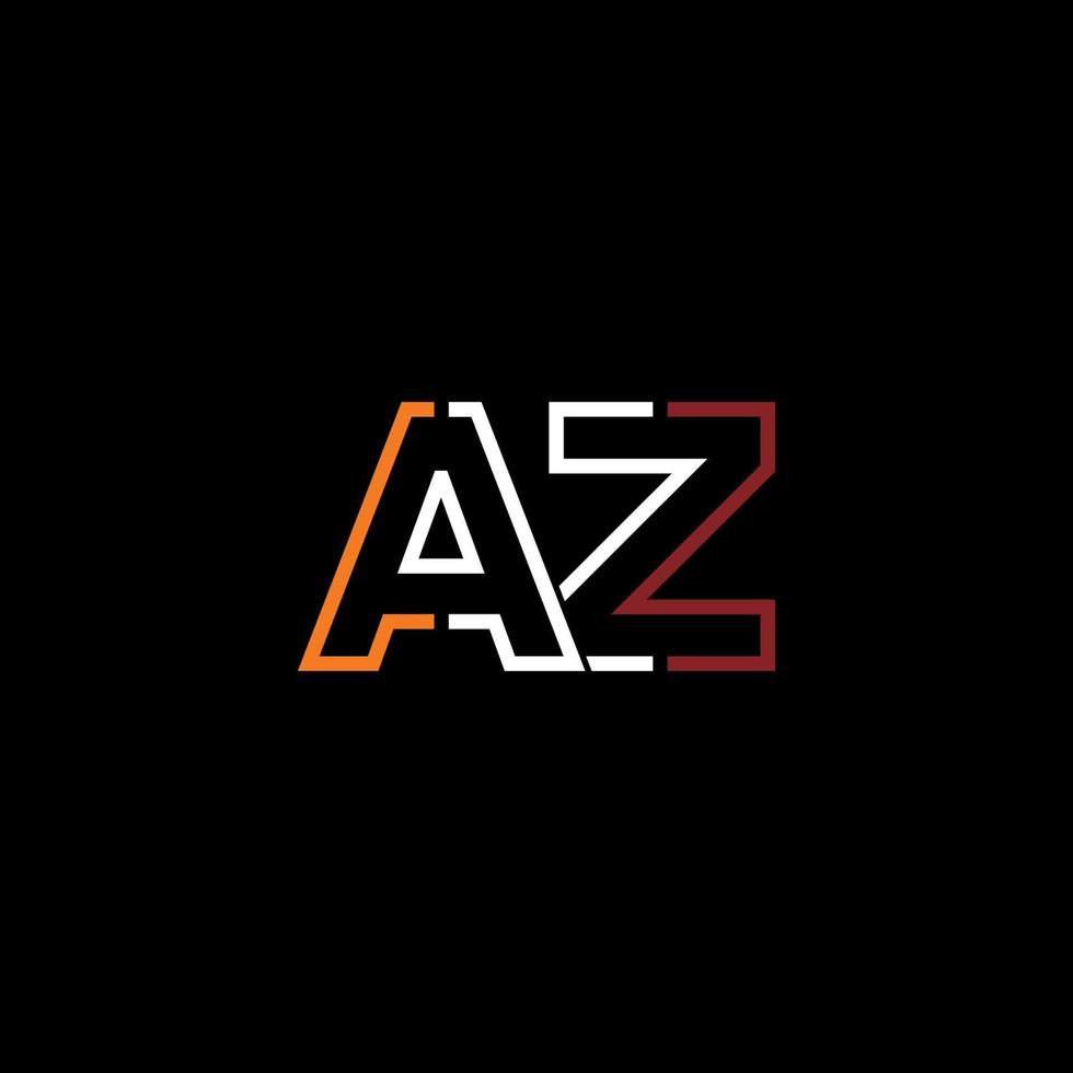 Abstract letter AZ logo design with line connection for technology and digital business company. vector