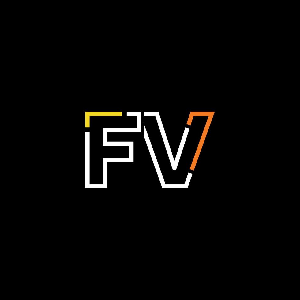 resumen letra fv logo diseño con línea conexión para tecnología y digital negocio compañía. vector