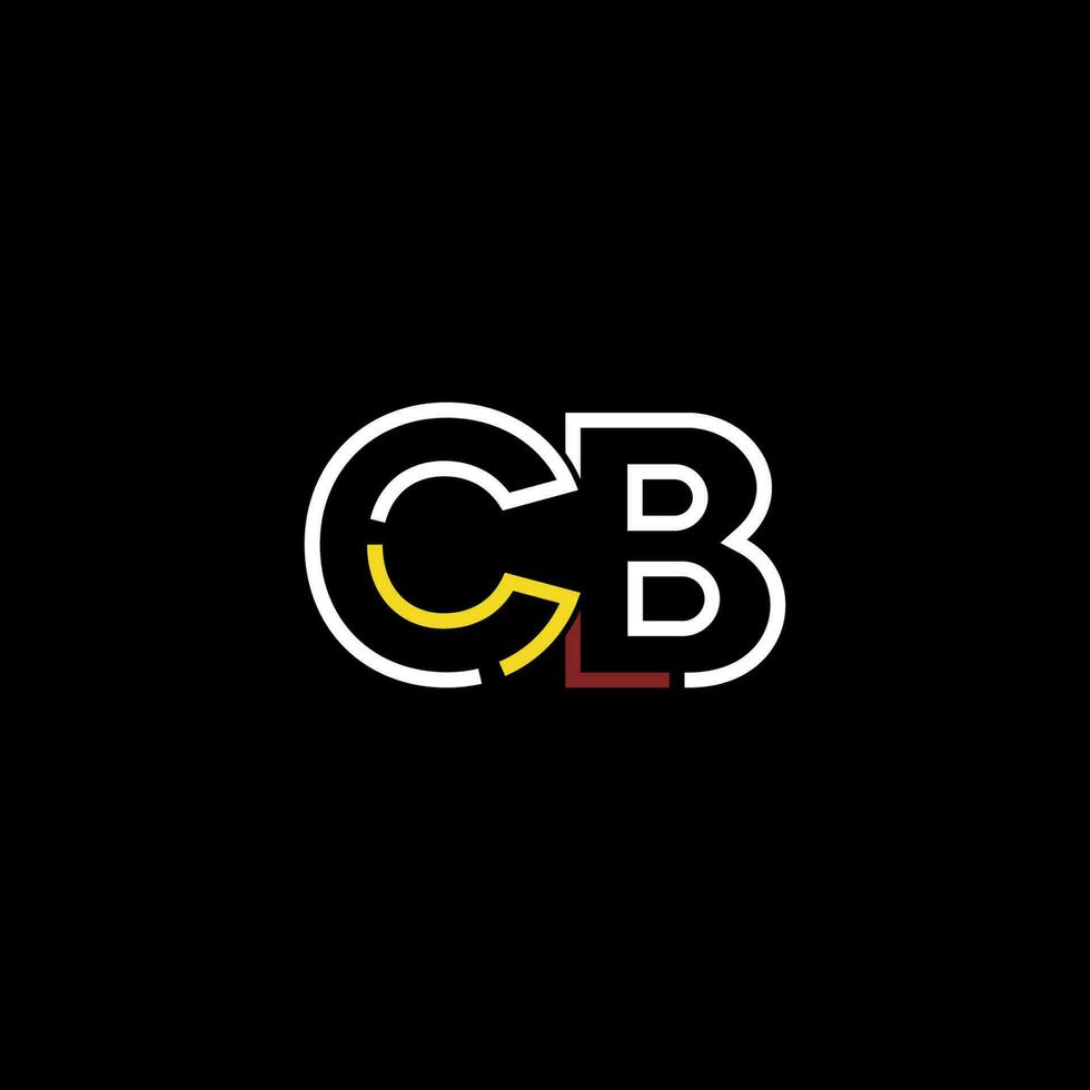 Abstract letter CB logo design with line connection for technology and digital business company. vector