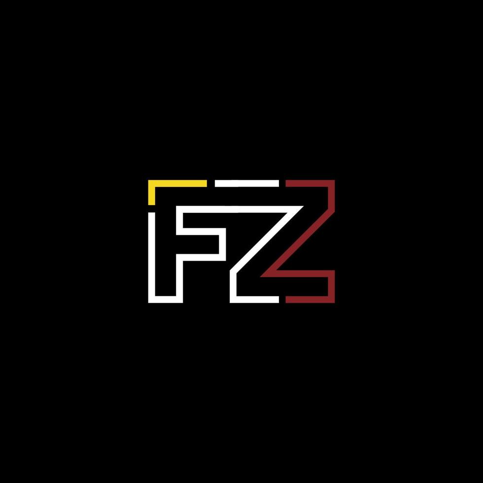 Abstract letter FZ logo design with line connection for technology and digital business company. vector