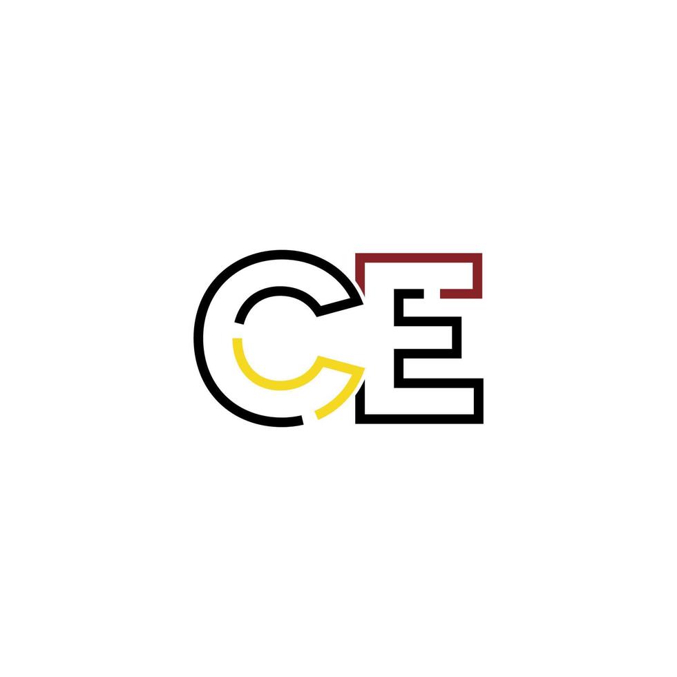 Abstract letter CE logo design with line connection for technology and digital business company. vector