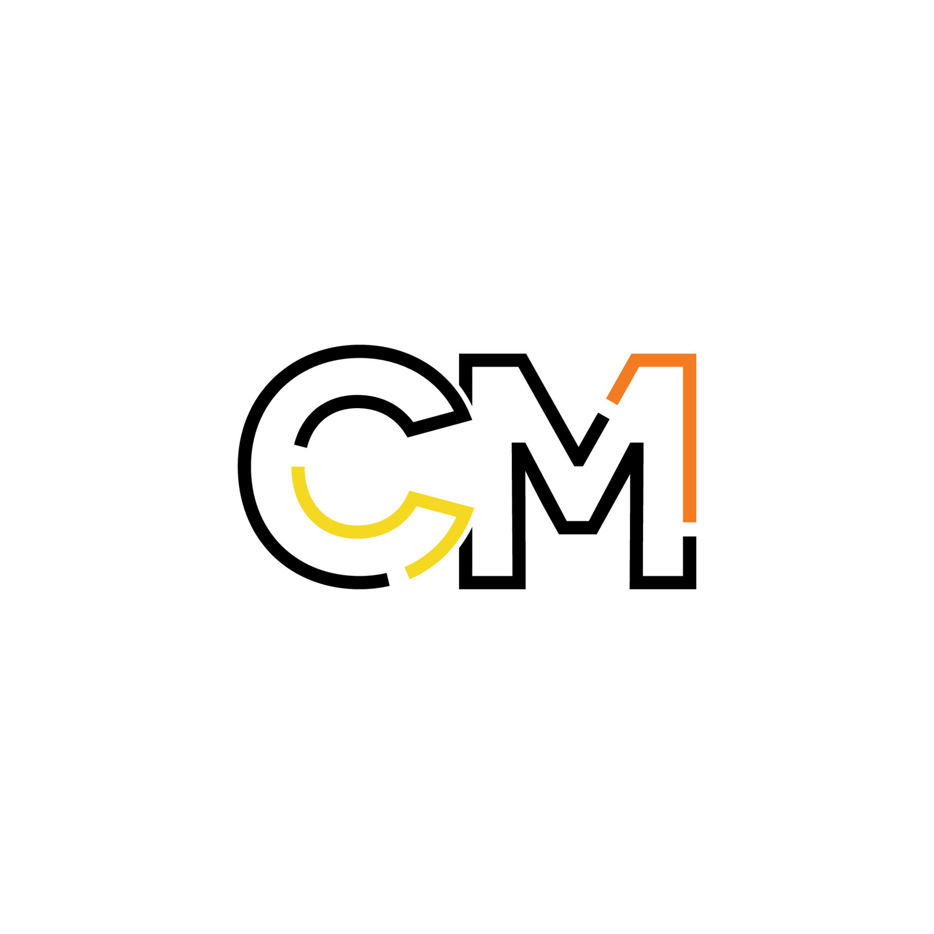 Abstract letter CM logo design with line connection for technology and ...