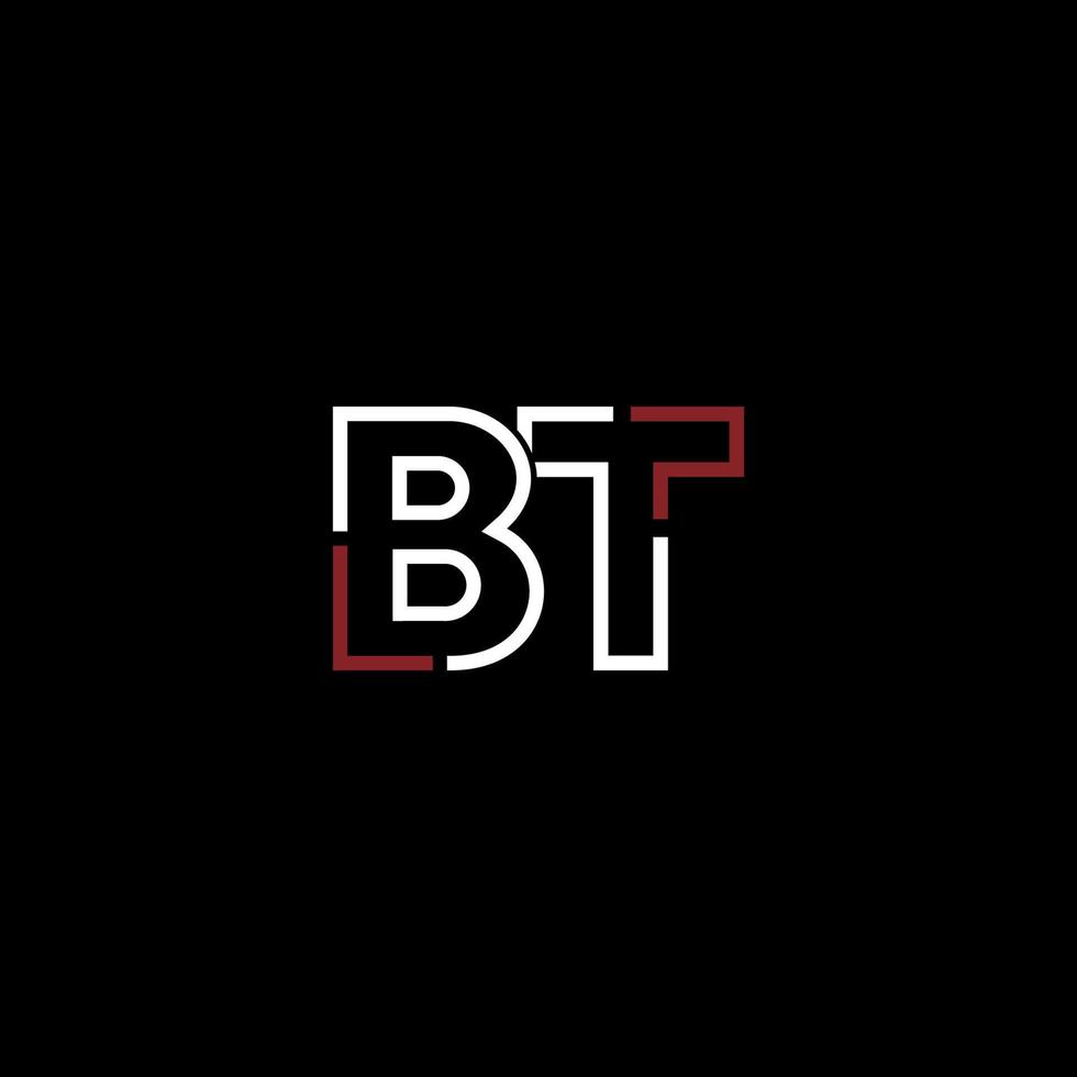 Abstract letter BT logo design with line connection for technology and digital business company. vector