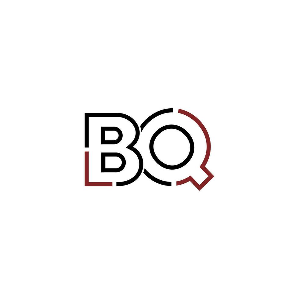 Abstract letter BQ logo design with line connection for technology and digital business company. vector