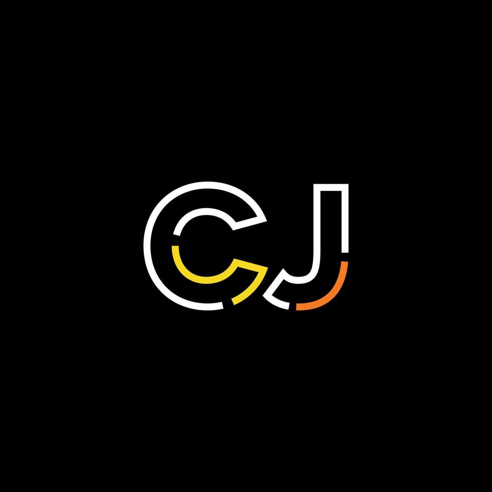 Abstract letter CJ logo design with line connection for technology and digital business company. vector