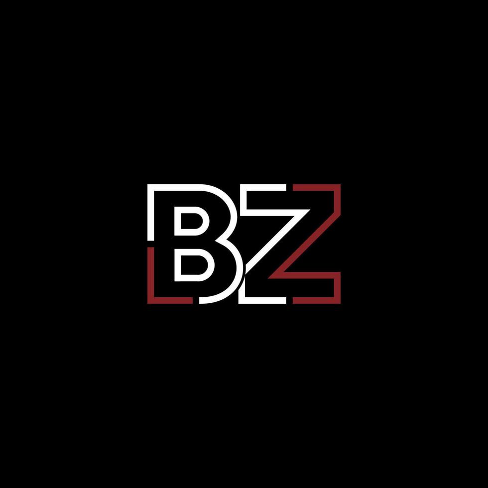 Abstract letter BZ logo design with line connection for technology and digital business company. vector