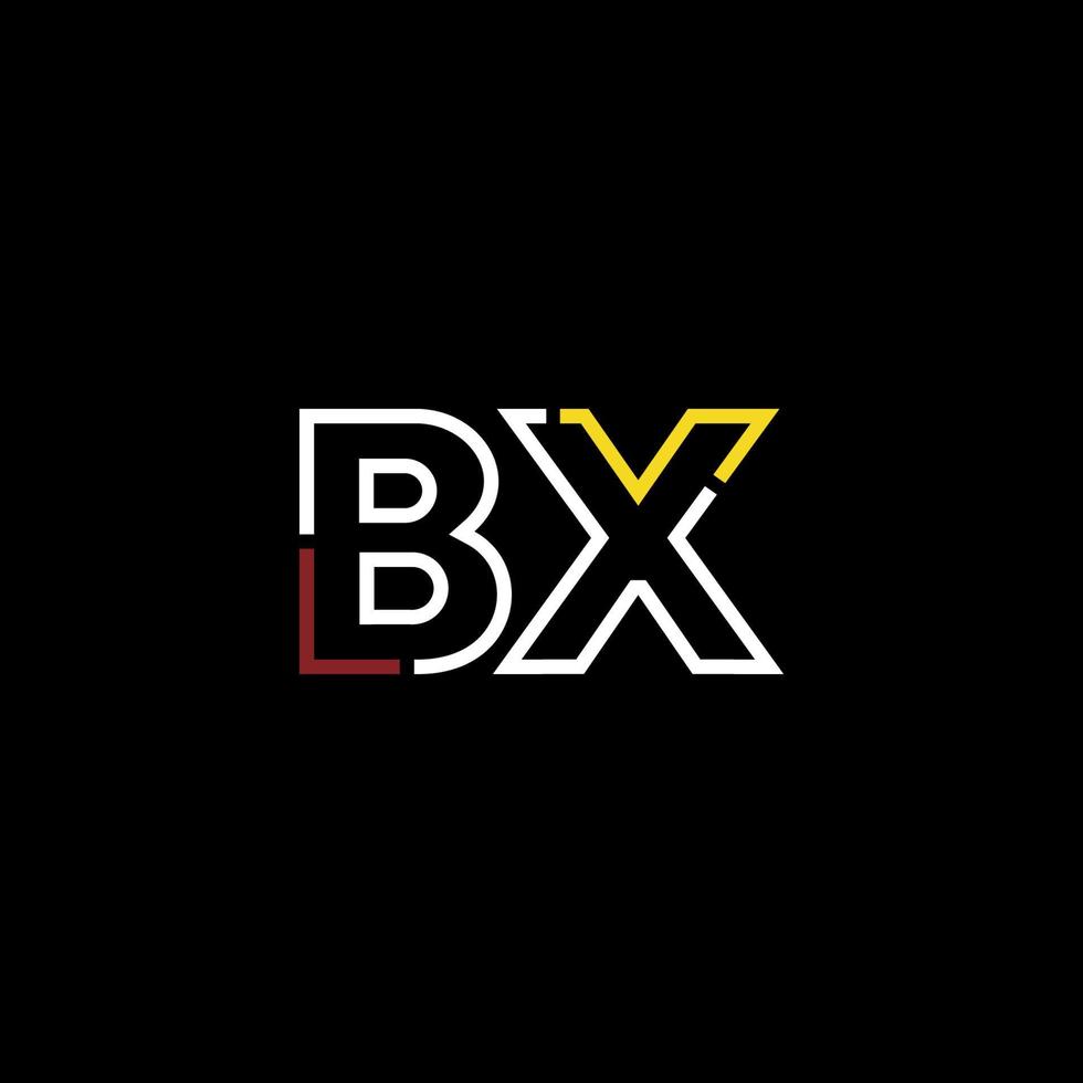 Abstract letter BX logo design with line connection for technology and digital business company. vector