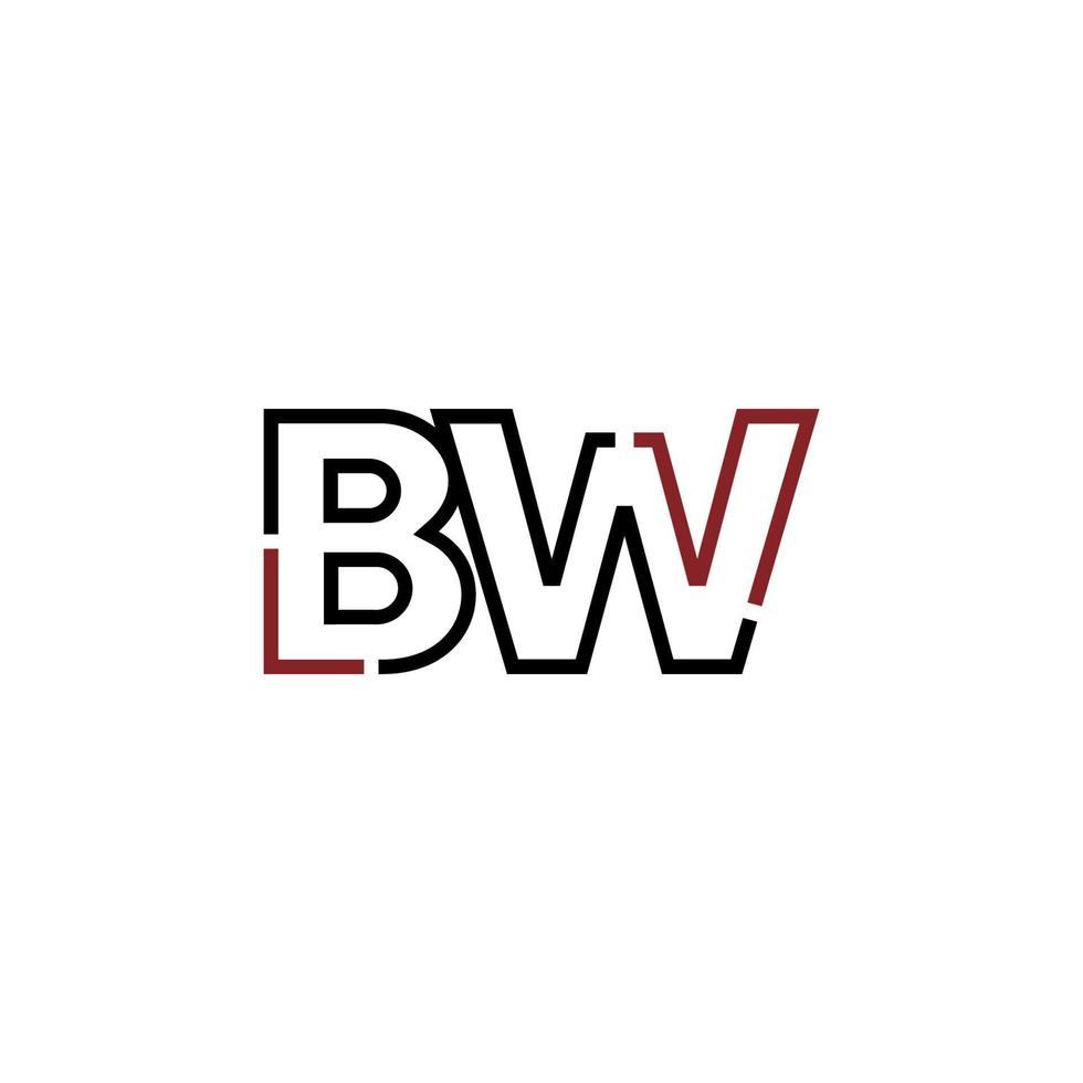 resumen letra bw logo diseño con línea conexión para tecnología y digital negocio compañía. vector