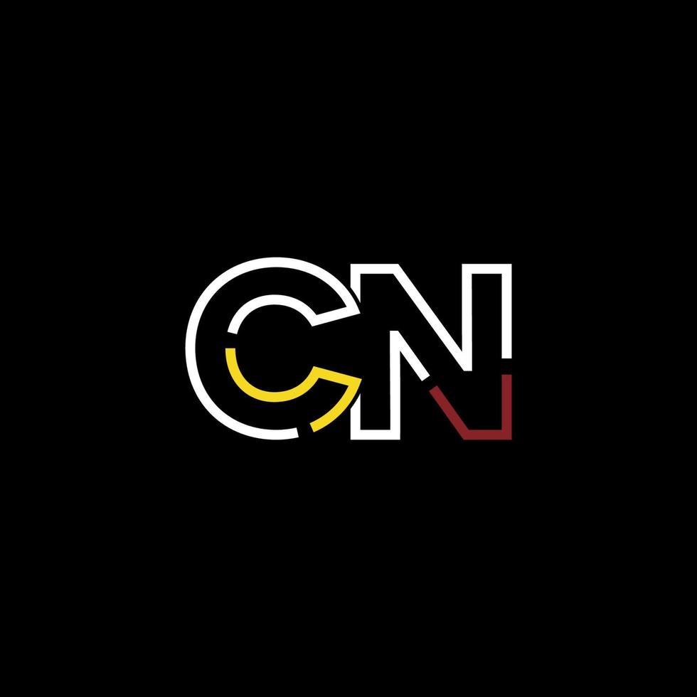 Abstract letter CN logo design with line connection for technology and digital business company. vector