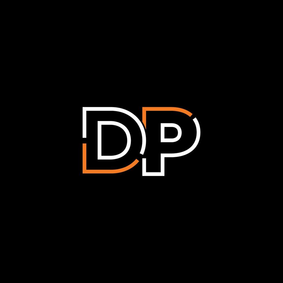 Abstract letter DP logo design with line connection for technology and digital business company. vector