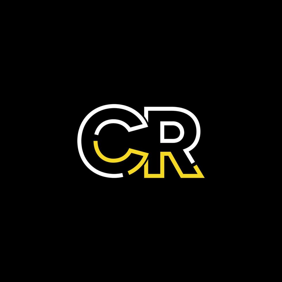 Abstract letter CR logo design with line connection for technology and digital business company. vector