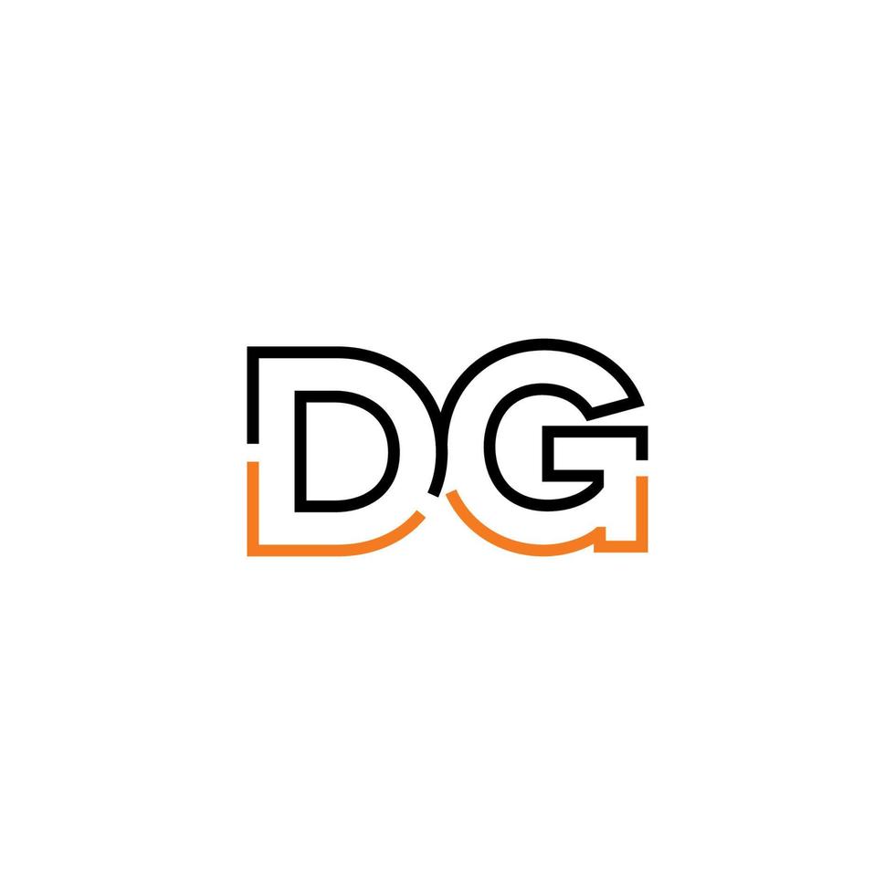 Abstract letter DG logo design with line connection for technology and digital business company. vector