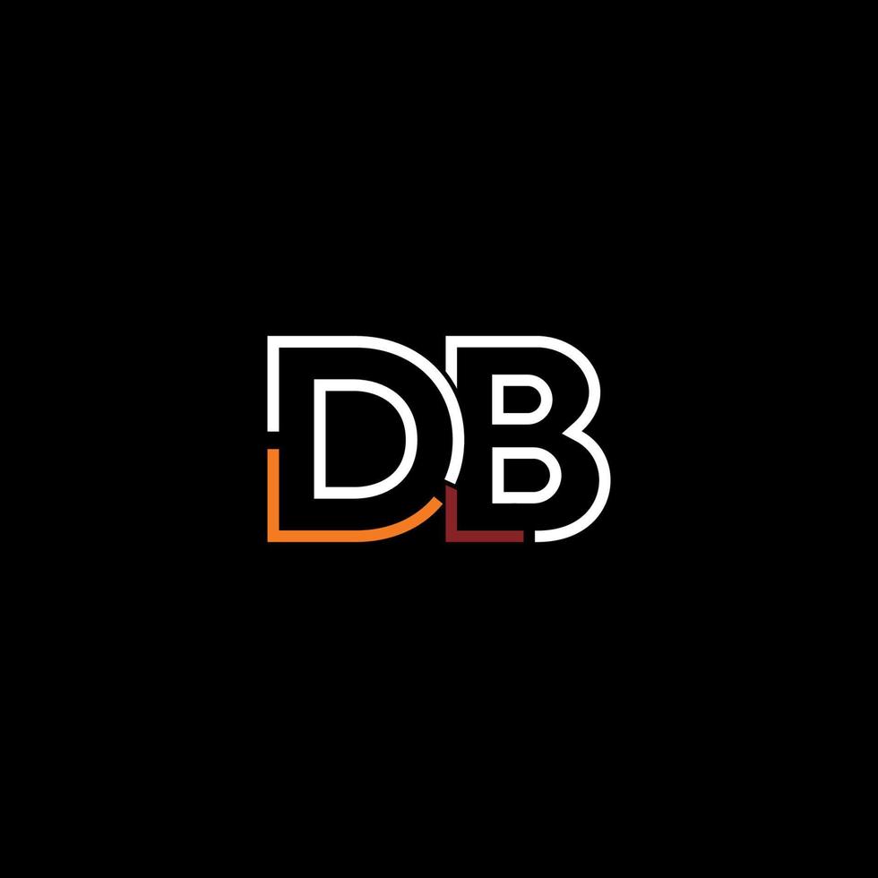 Abstract letter DB logo design with line connection for technology and digital business company. vector