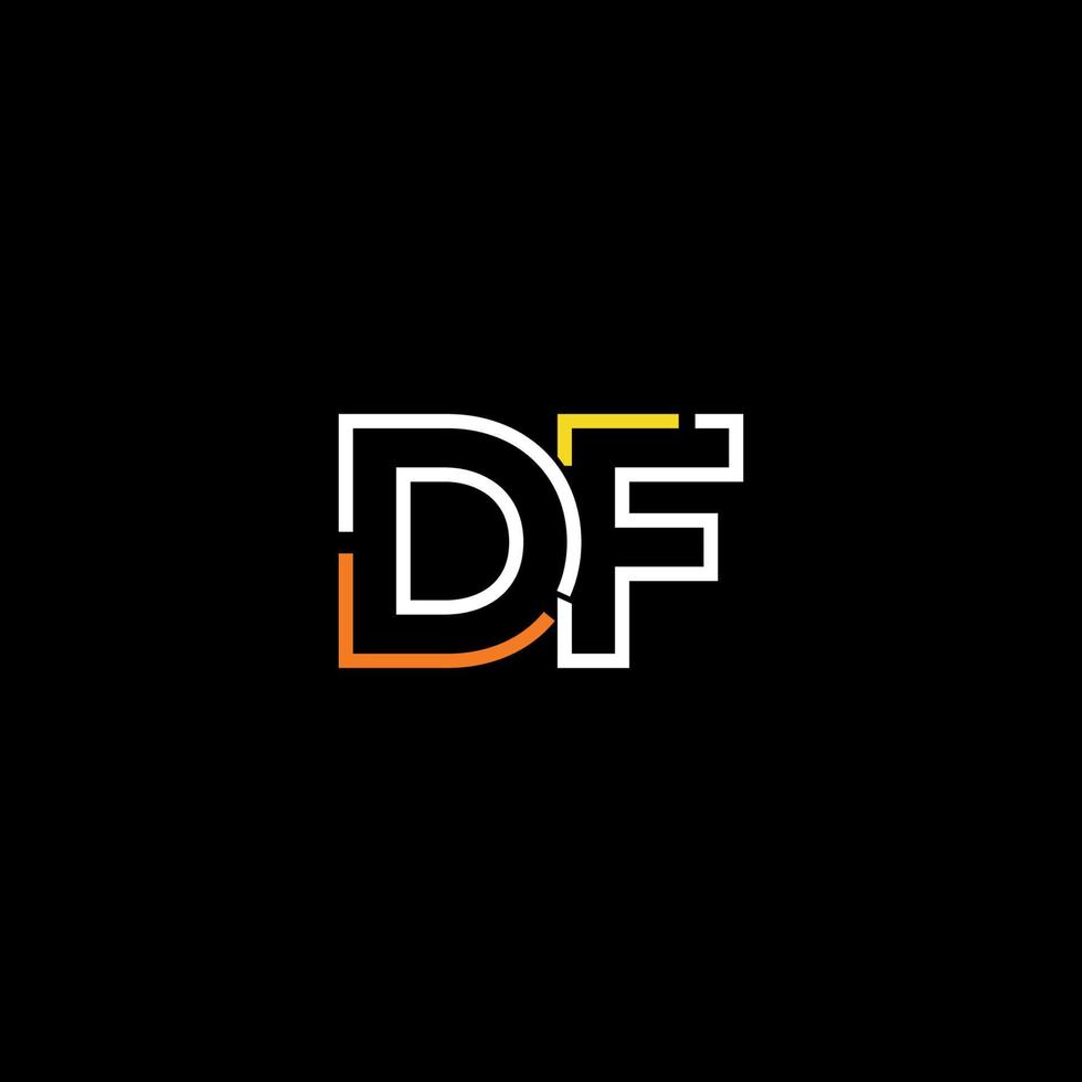 Abstract letter DF logo design with line connection for technology and digital business company. vector